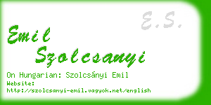 emil szolcsanyi business card