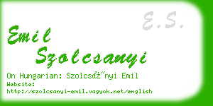 emil szolcsanyi business card